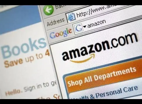 close-up of a computer screen and amazon.com