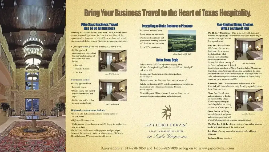 a brochure of a hotel