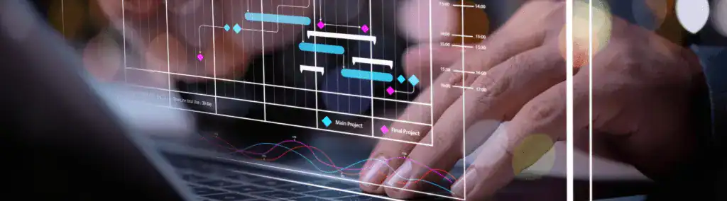 a hand touching a keyboard with a diagram
