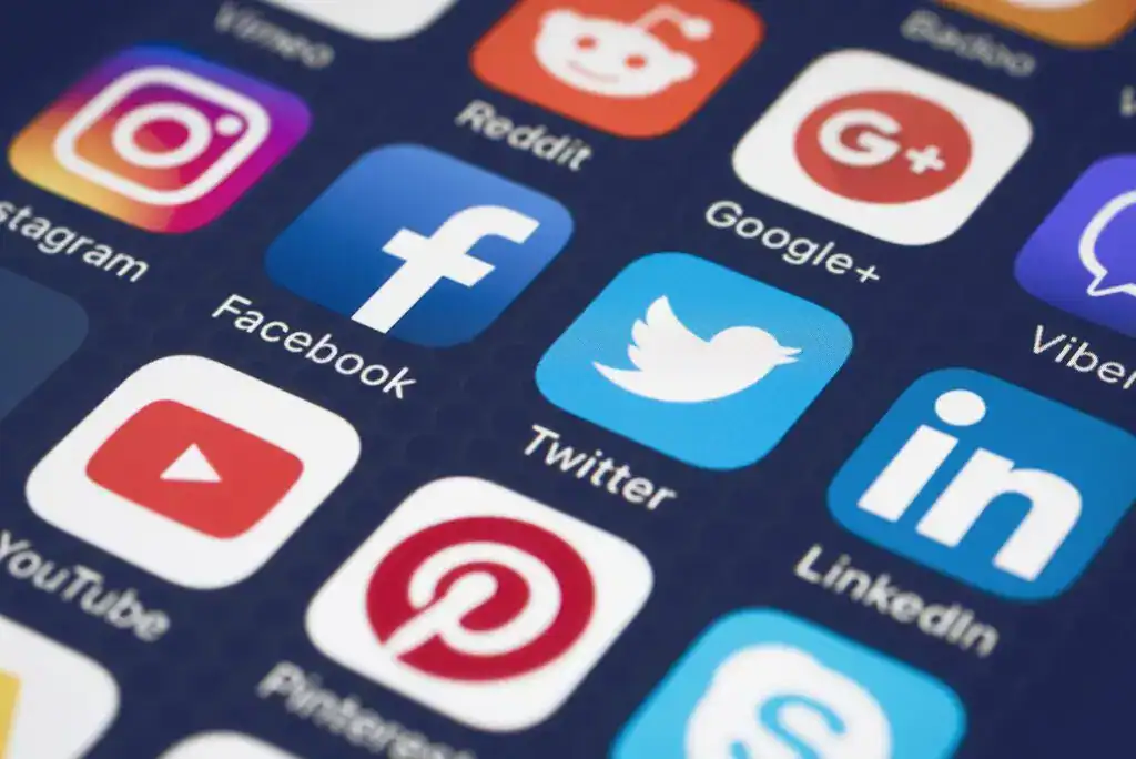 closeup of phone and social media apps